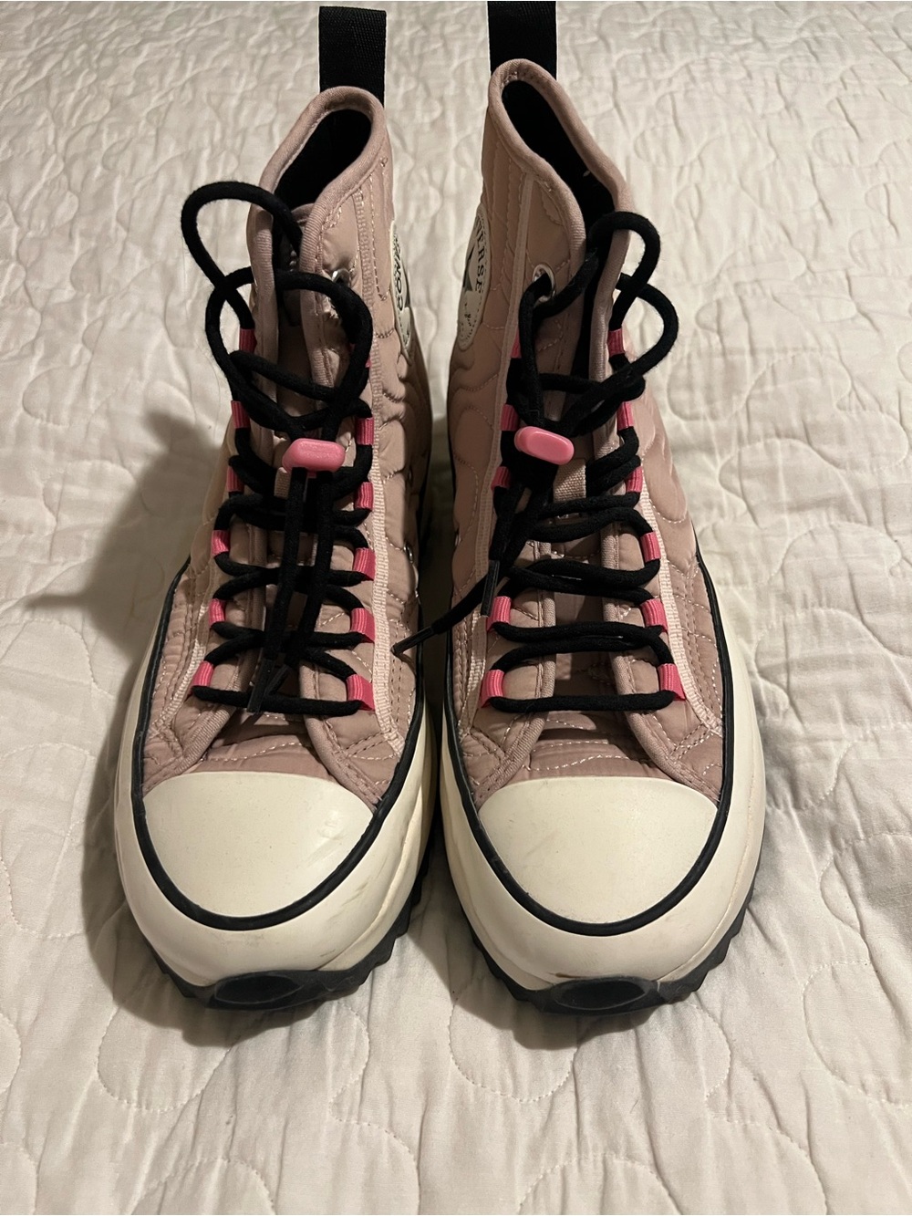 Converse Women's High-Top Sneakers in Pink, Black and White
